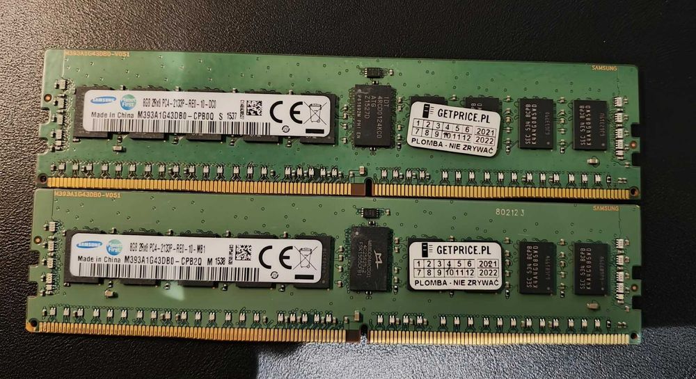 Pamięć RAM Samsung 8GB 2rx8 PC4-2133P RE0 10 MB1 serwer DDR4