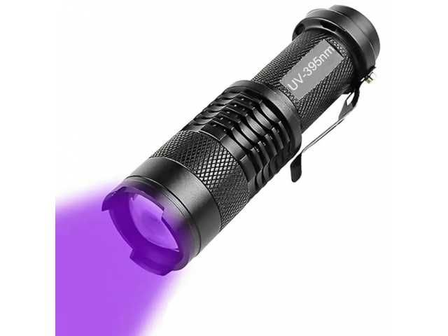 Latarka ultrafioletowa mini latarka UV 395 nm na baterie
