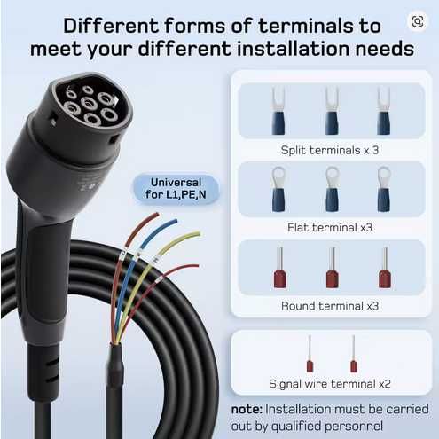 Cabo Wallbox para Substituição 7 / 11 / 22 kw - 7.5 ou 10 METROS