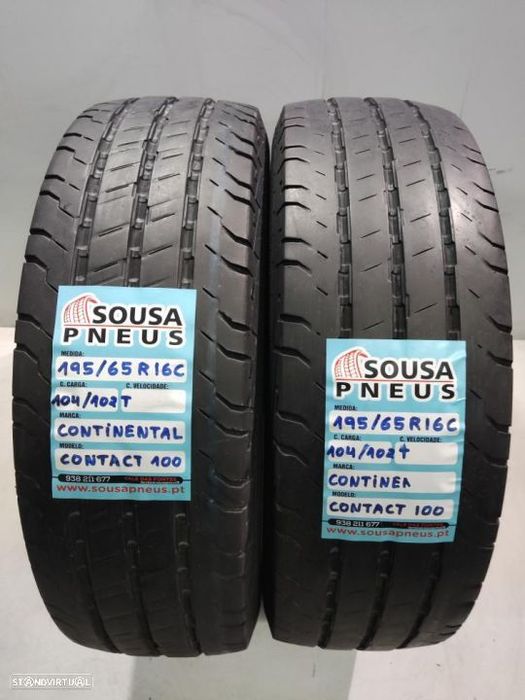 2 pneus semi novos 195-65r16c continental - oferta dos portes