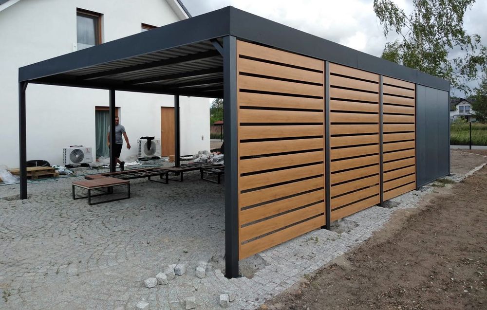 Garaż, wiata, zadaszenie, nowoczesny garaż, carport