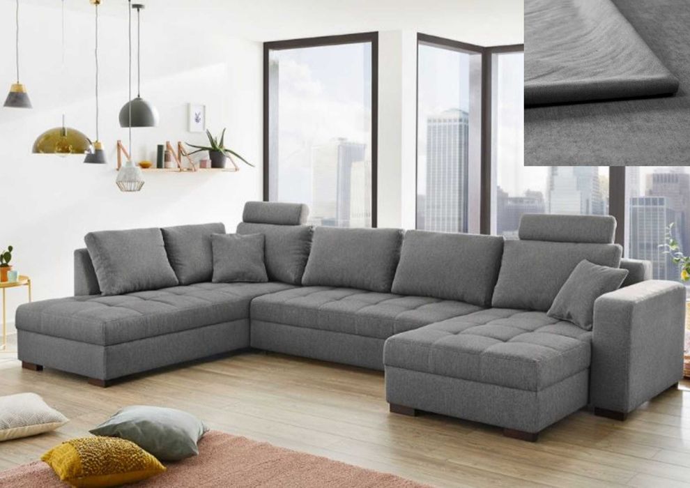 Duży NAROŻNIK PORTOS U z funkcją spania. Wysyłka Próbek tkanin GRATIS!