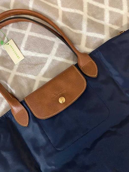 "Torba Damska"Longchamp_Le_Pliage_Nylon_Skóra_Navy blue