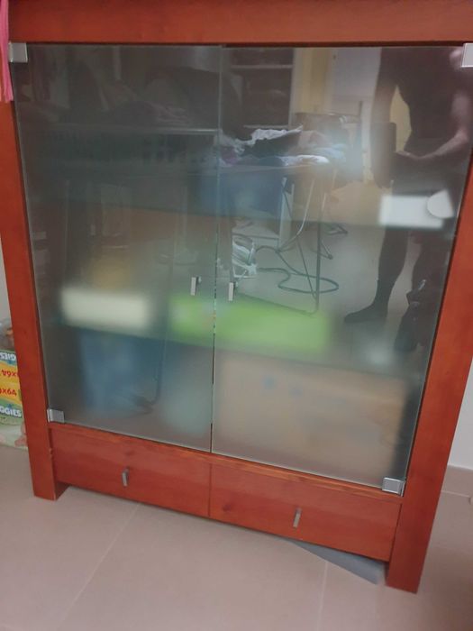 Movel vitrine cor cerejeira