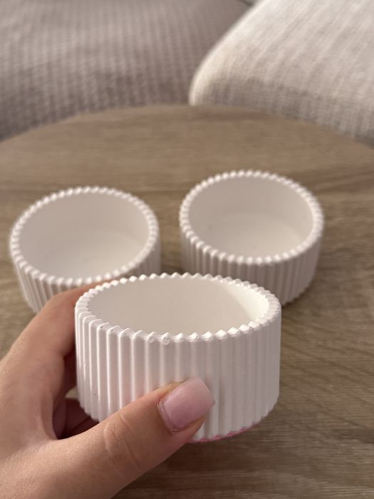 Conjunto 5 recipientes em gesso para velas