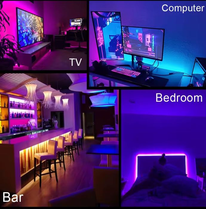 Світлодіодна стрічка 10м - 300грн RGB  пульт 44 кнопки Найнижчі ціни