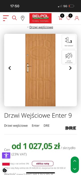 Drzwi 95 z ościeżnicą