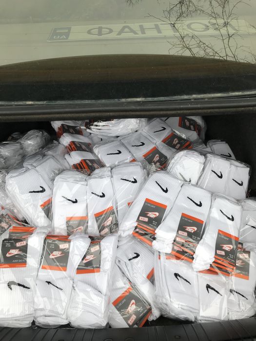 Носки найк белые высокие | Шкарпетки найк білі високі