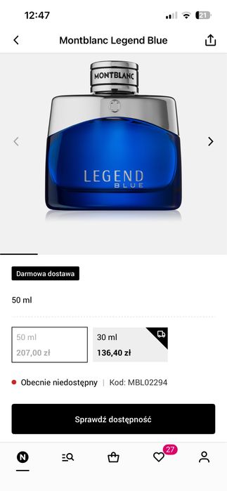 Montblanc eau de perfume 50 ml. Niespodzianka gratis