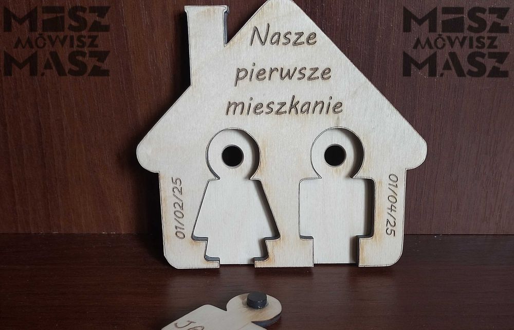 Domek na klucze, parapetówka, para, breloki #MiszMówiszMasz
