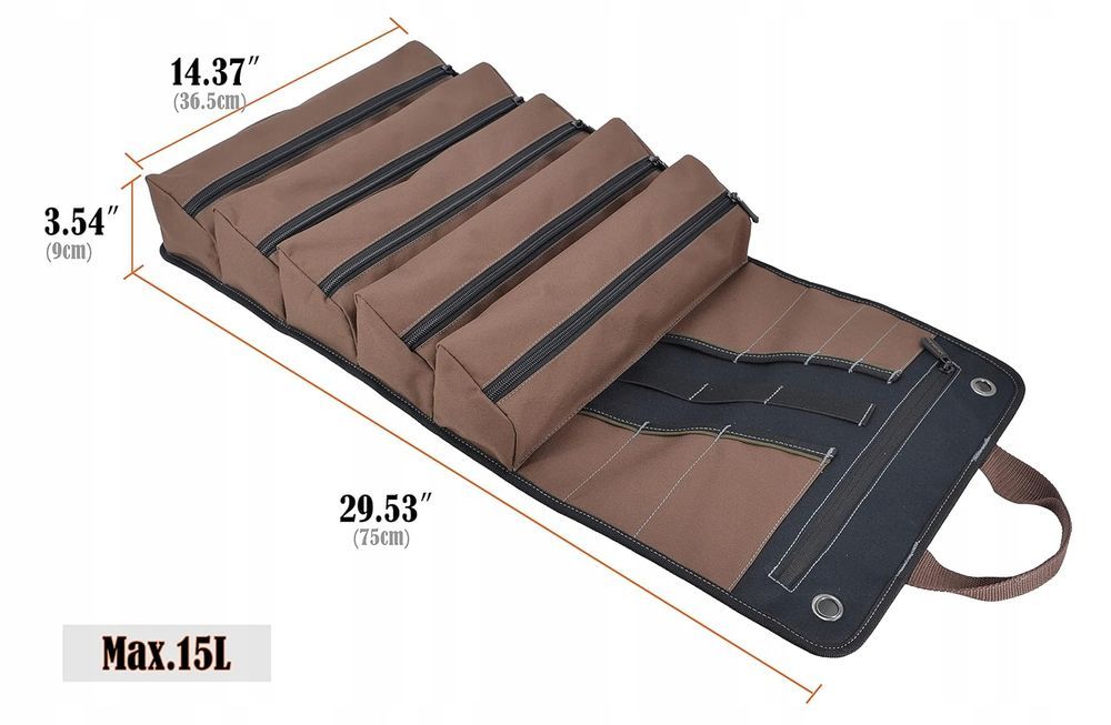 Welkinland Wytrzymała Woskowana Z Płótna - 15-Kieszeniowy Na Narzędzia