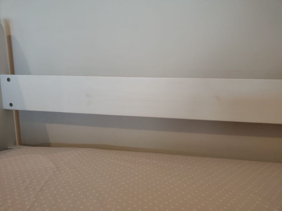 Łóżko Miki B2 Białe + szuflada drewniane + materac MIO 80x160
