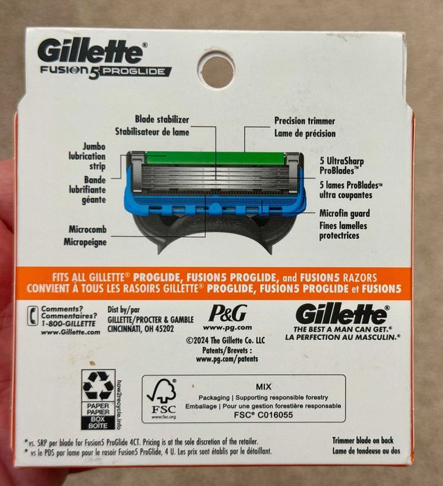 100% Оригинал из США Gillette Proglide Fusion 8шт лезвия
