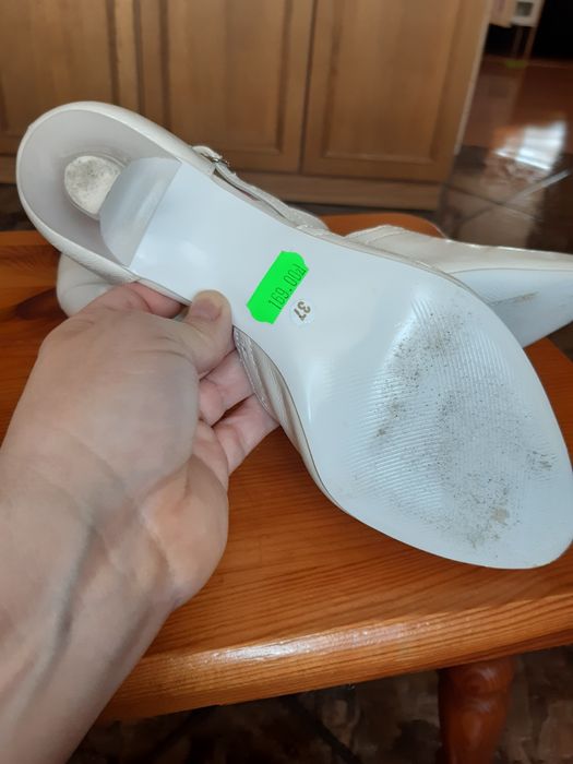 Buty ślubne ecru r.37 jak NOWE bardzo wygodne