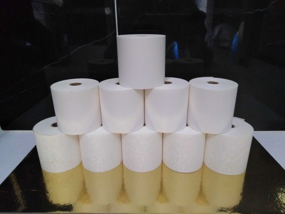 Conjunto de 10 Rolos térmicos 57x60x11 registradora/calculadora.