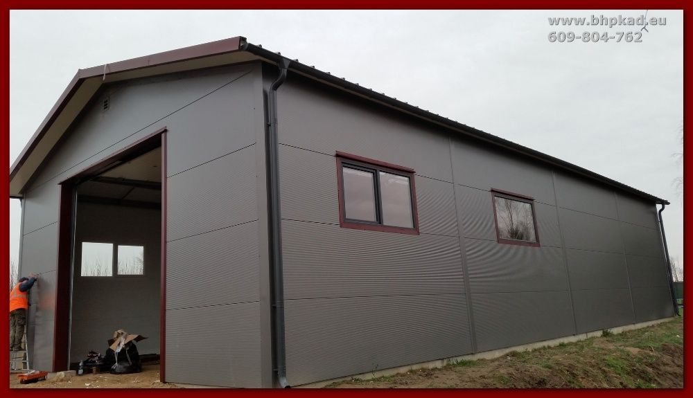 Konstrukcje stalowe. 10x20x4,5m. BHP KAD. Hale stalowe. Bartoszyce.