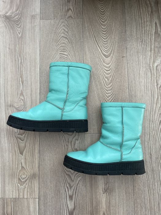 Бірюзові, зимові чоботи