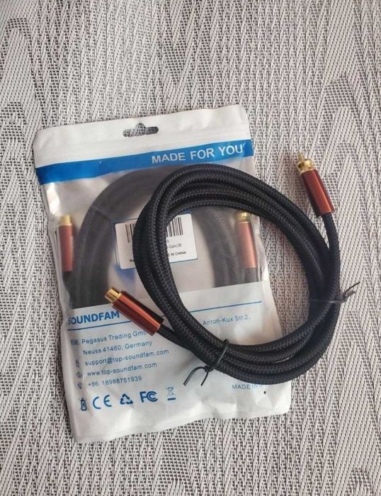 Кабель soundfam RCA LFE для сабвуфера папка мамка 2 м