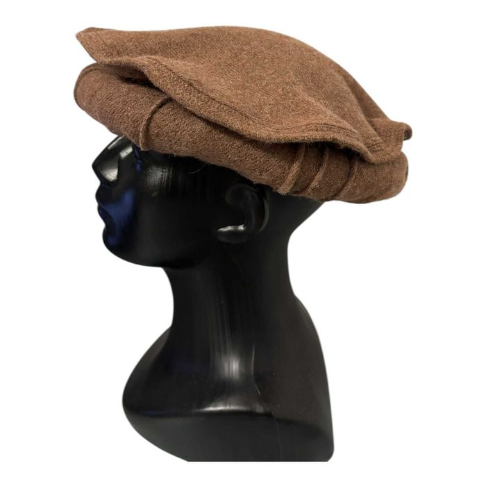 Boné de inverno Cap Chapéu Pakol 100% feito à mão (marrom arenoso)