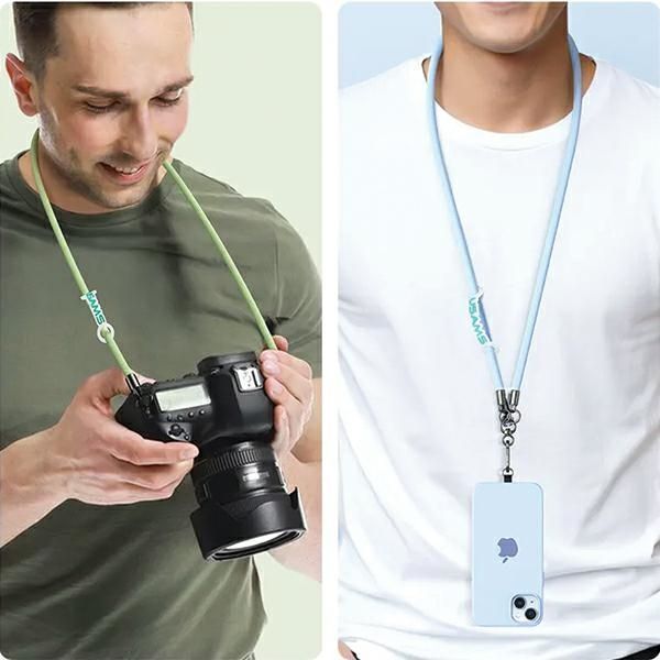 Smycz do telefonu USAMS na szyję / ramię pod etui 120cm żółta