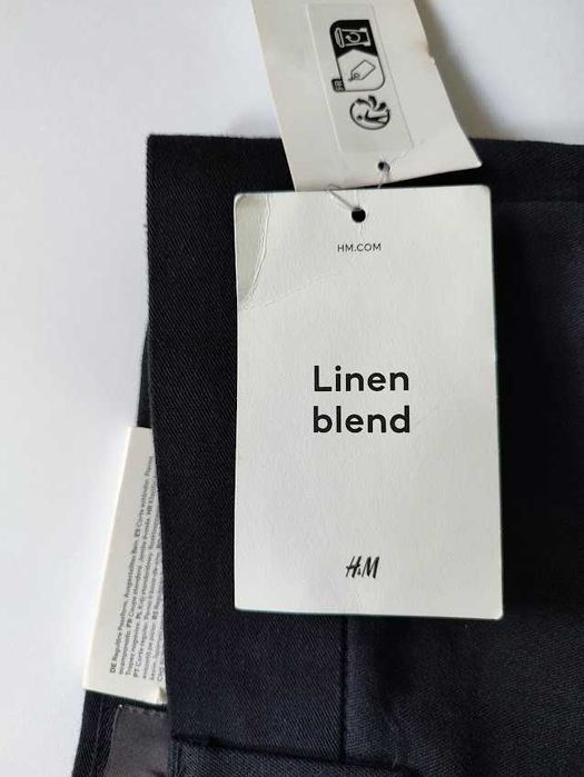 Льняные брюки H&M regular fit flared leg