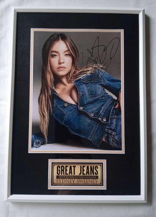 Moldura Great Jeans Sydney Sweeney com Autógrafo (A4)