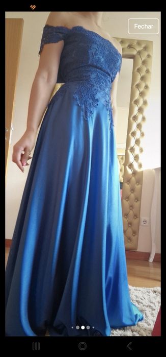 Vestido Azul com renda