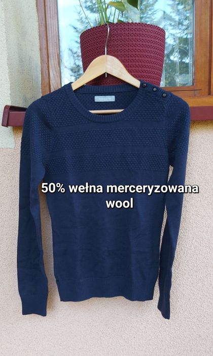 sweter wełniany 50% wełna merceryzowana wool s 36 Samsøe Samsøe
