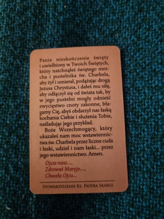 Obrazek z relikwią św.Chabel