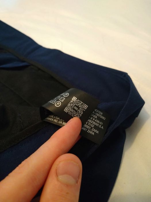 Calças de Fato Azul marinho Zara Homem