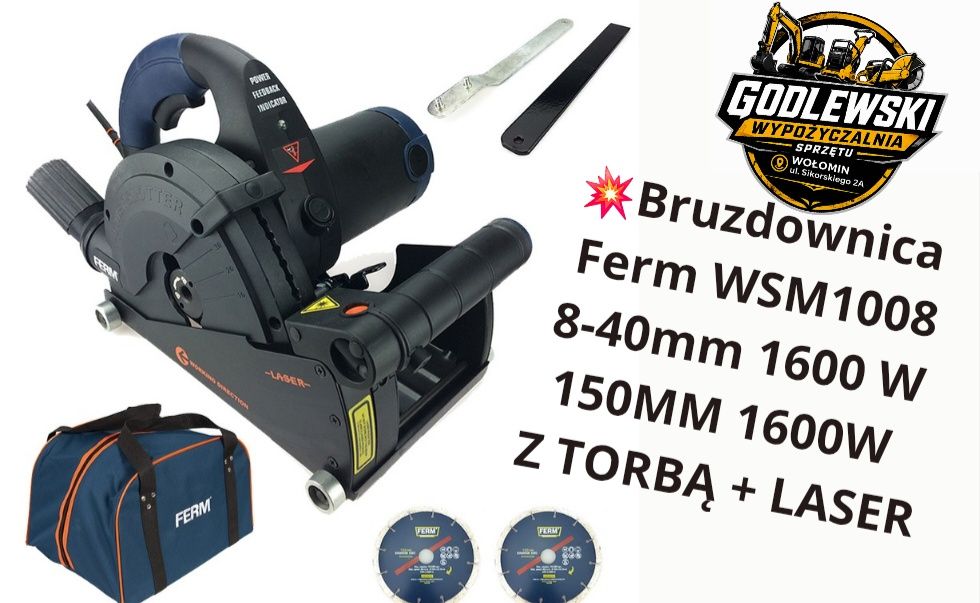 Okazja!! Wypożyczalnia! Bruzdownica Ferm z Laserem Wynajem!