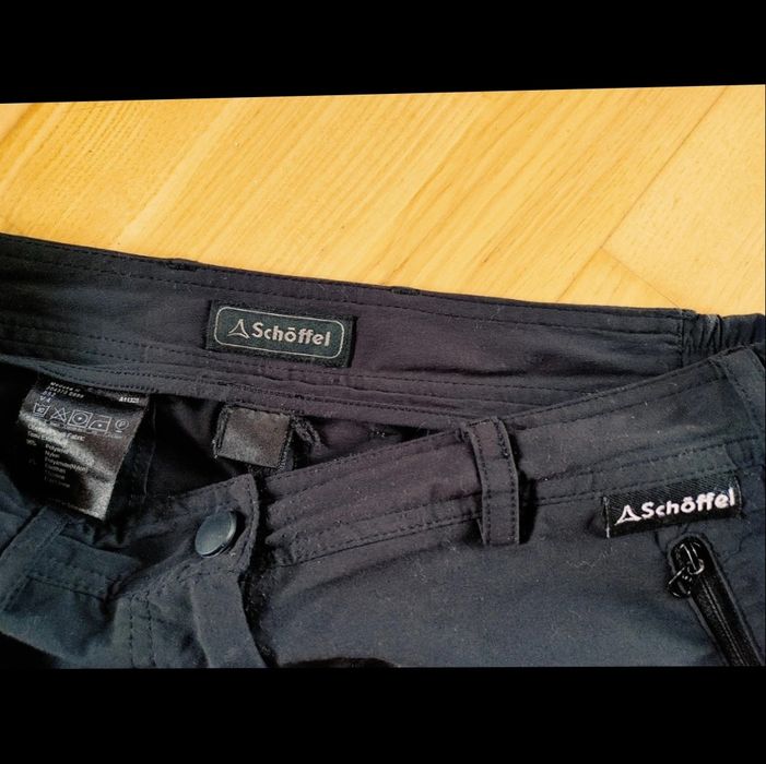 Szare czarne spodnie meskie schoffel