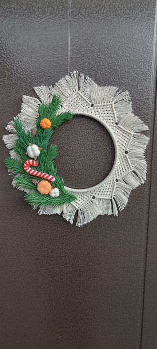 Вінок макраме різдвяний