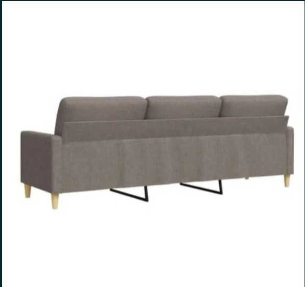 Sofá de 3 lugares tecido 210 cm cinzento-acastanhado