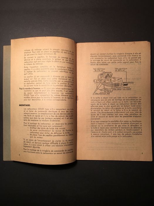 SOLEX - manual de instruções - carburateur type X gaz et essence