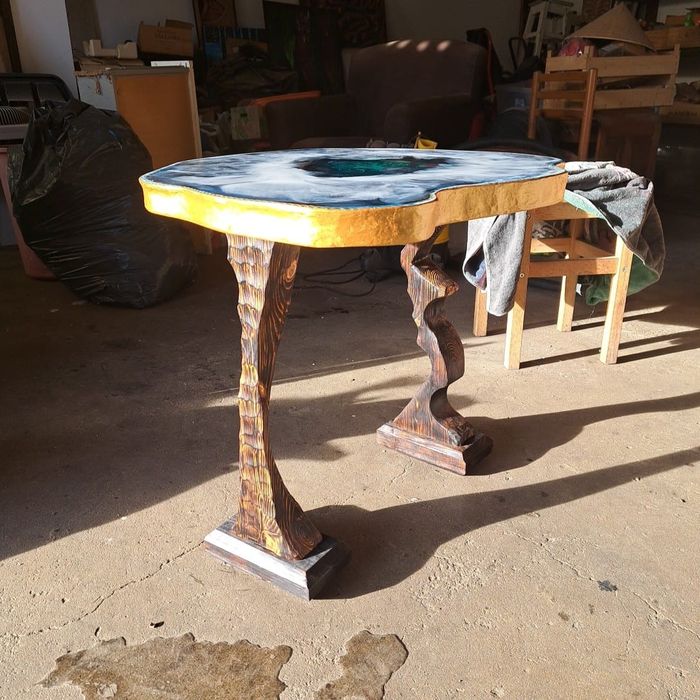 Cedar and Epoxy Resin Side Table64729820780291124