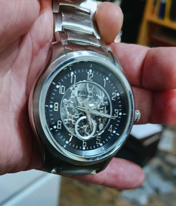 Men's Fossil Automatic Watch with Skeleton Black Dial (Model: ME3007)