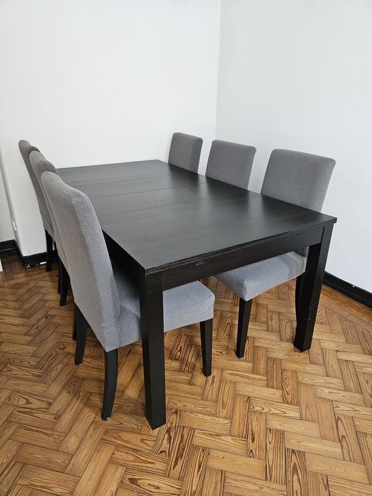 Vendo mesa de refeição Ikea 175cm + 6 cadeiras