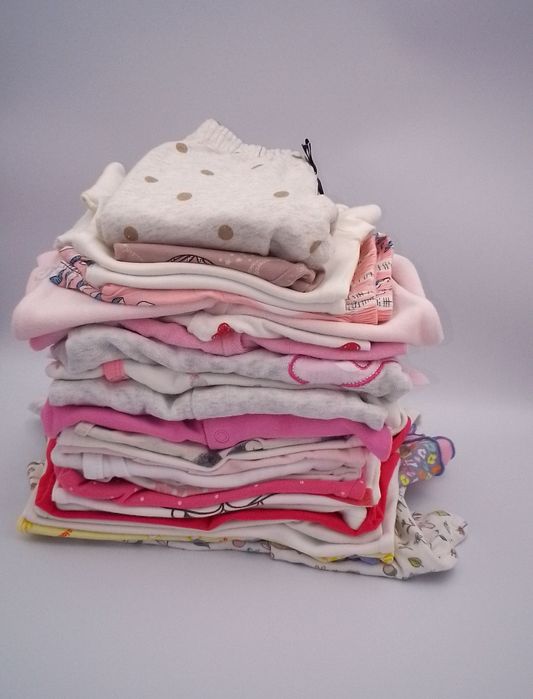 Zestaw 30szt ubranek niemowlęcych dla dziewczynki 50-68cm 0-6 miesięcy