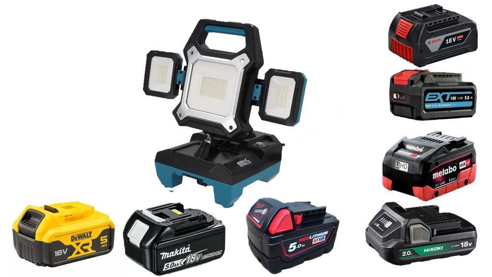 Lampa Mocny  naświetlacz Dedra 18V 230V Adapter Hikoki Metabo  Bosch