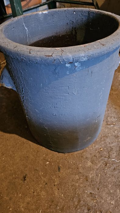 Stary duży garnek do kiszenia kapusty kamionkowy  donica  na kwiaty