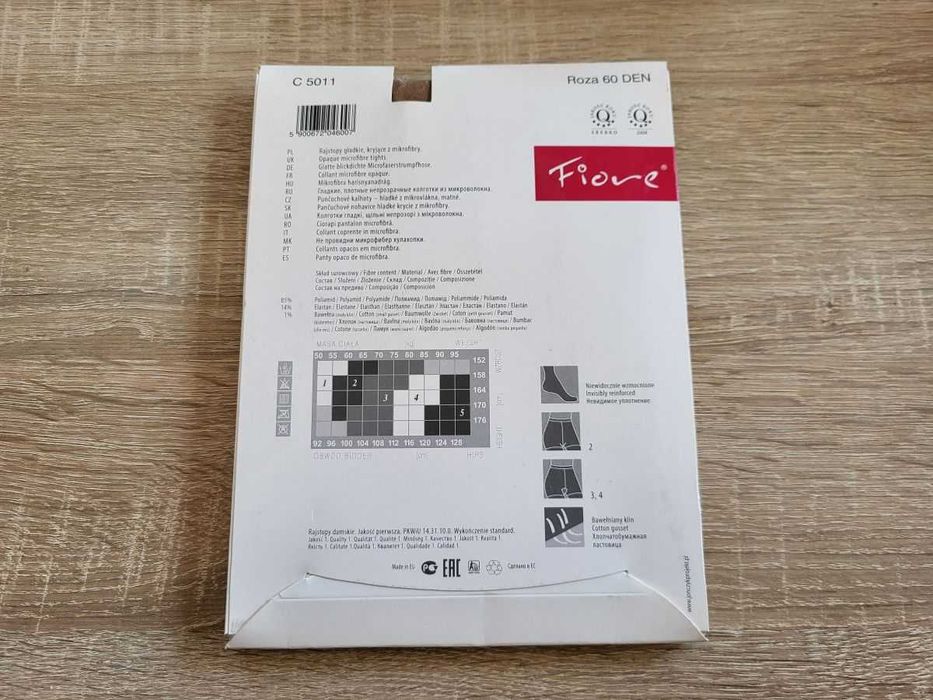 Beżowe (Tan) ciepłe rajstopy microfibra 60 den ROZA 2/S Fiore - 3 pary
