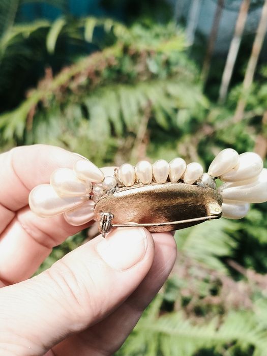 Жемчуг искусственный Брошь жемчужная Бижутерия старинная