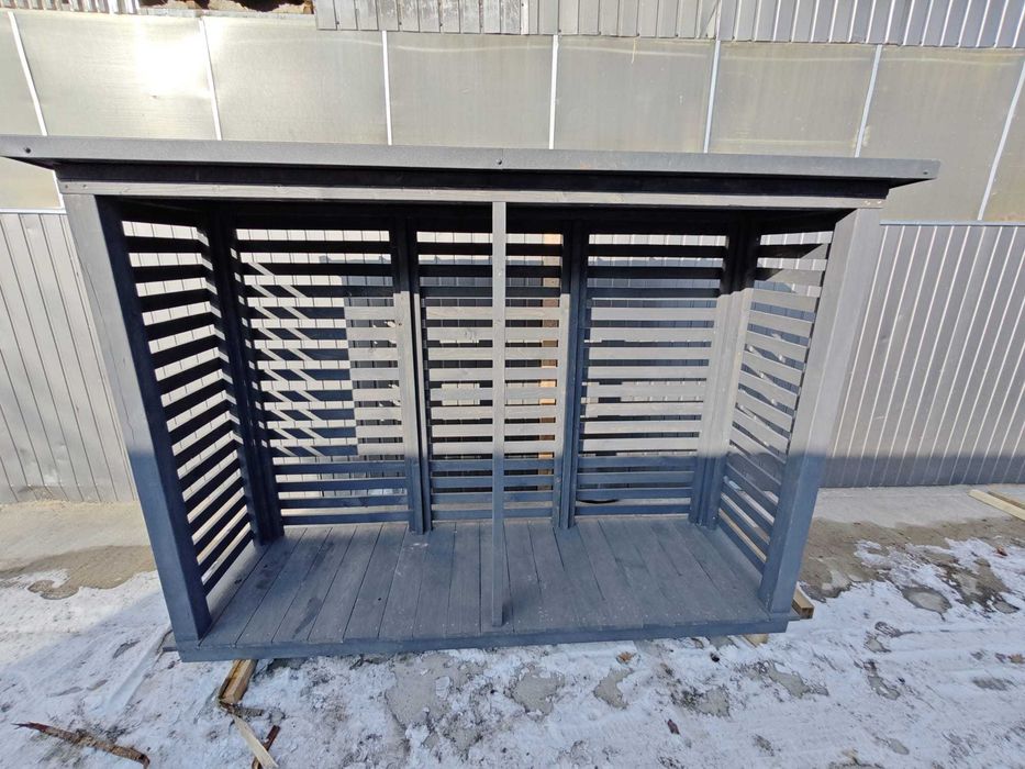 Drewutnia  Wiata na drewno opałowe  Antracyt  zadaszenie gospodarcze