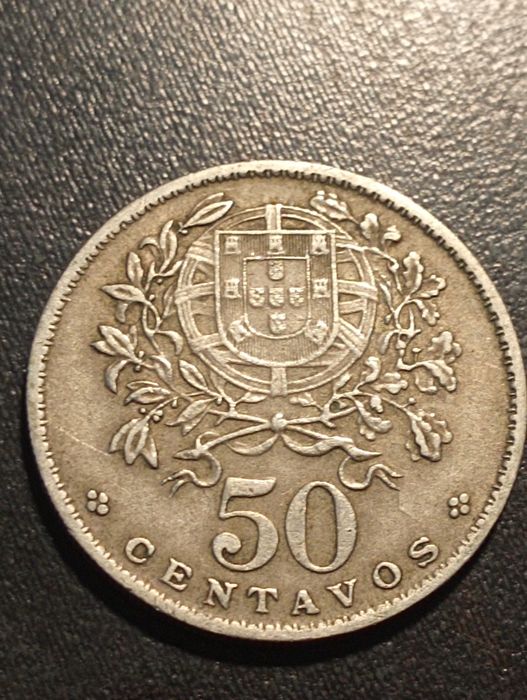 moeda 50  centavos  1965	 - Republica Portuguesa - Alpaca - Soberba