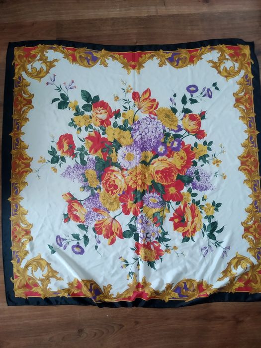Chusta apaszka w kwiaty vintage retro