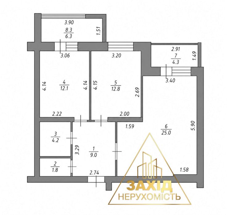 ЄВРОТРІЙКА в Новобудові за СУПЕРЦІНОЮ 1285 $ / м² неподалік Центру