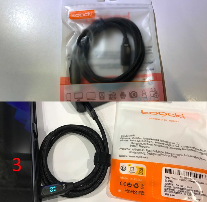 Якісні кабелі для зарядки і передачі даних, Baseus, Toocki.