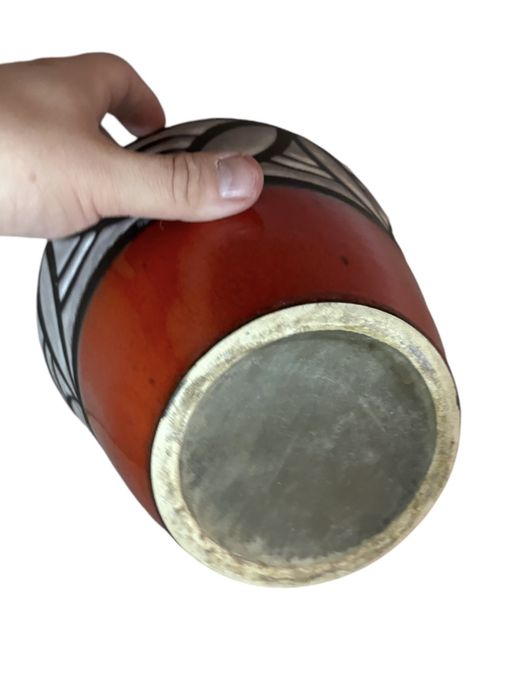 Ceramiczna osłonka na kwiatek vintage retro prl fat lava