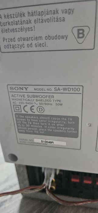 Subwoofer sony wd100